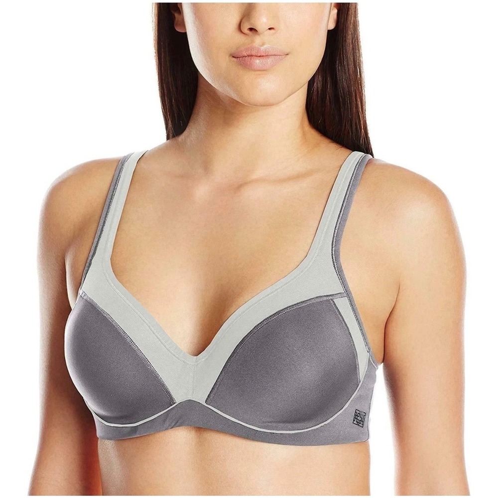Natori Performance Sport Bra Gray Silver Underwire Mesh 731027 Womens 30B NEW